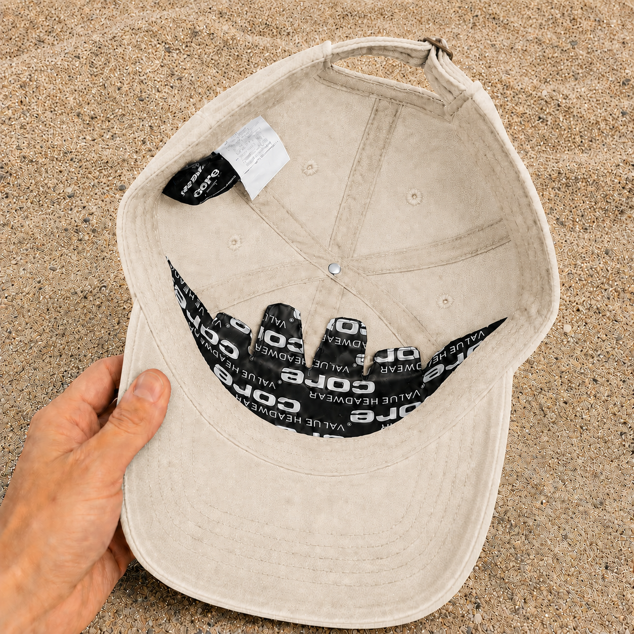 Casquette Beige clair délavé 100% coton style baseball