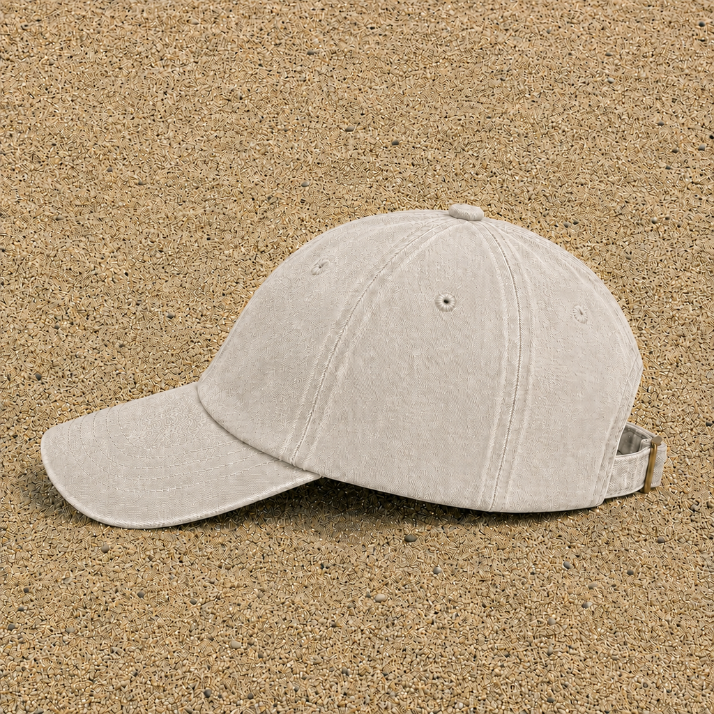 Casquette Beige clair délavé motif Ourson golf 5 cm - vue 5
