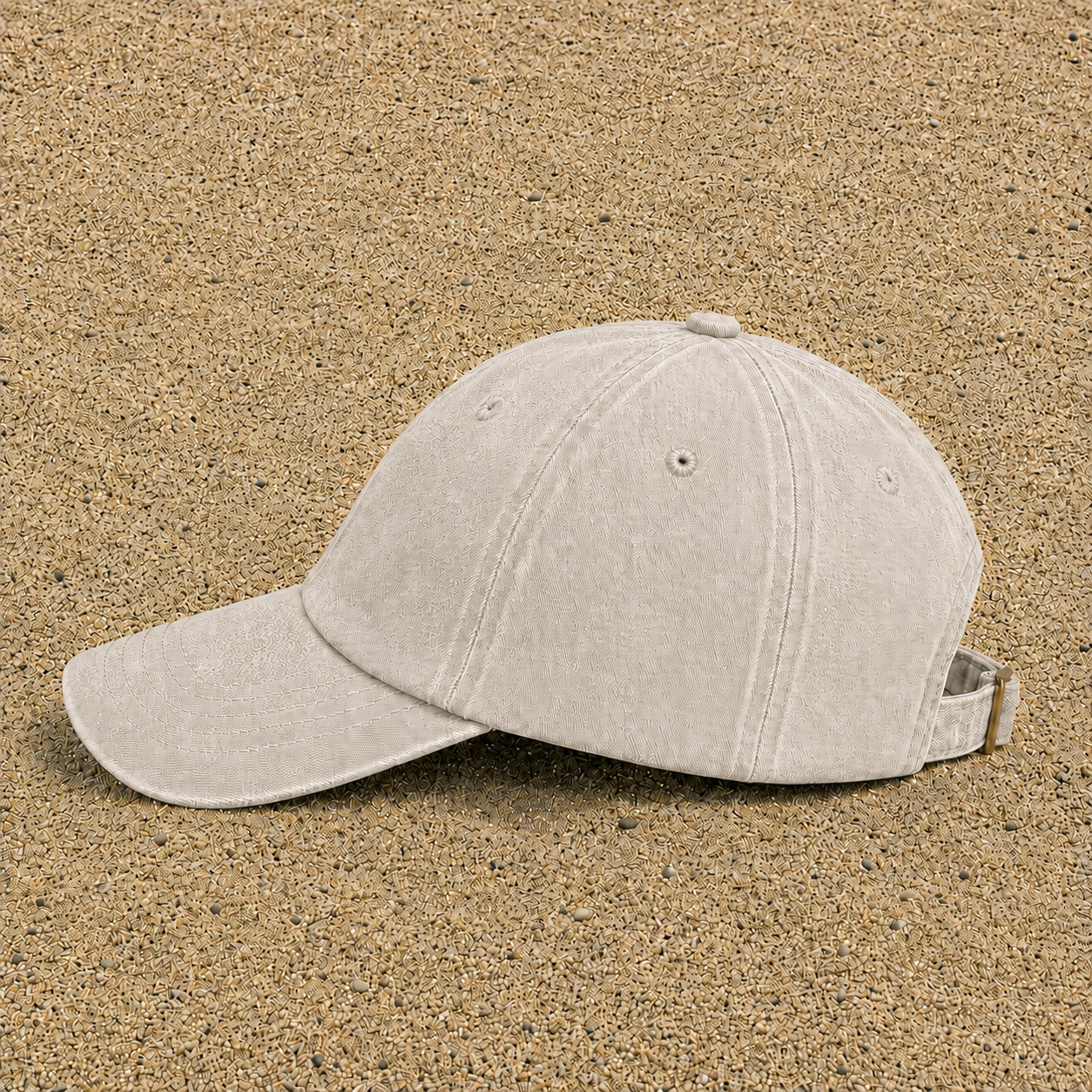 Casquette Beige clair délavé motif Vache noir blanc 5 cm - vue 5