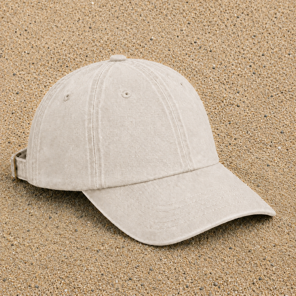 Casquette Beige clair délavé motif Cœur bicolore 5 cm - vue 4