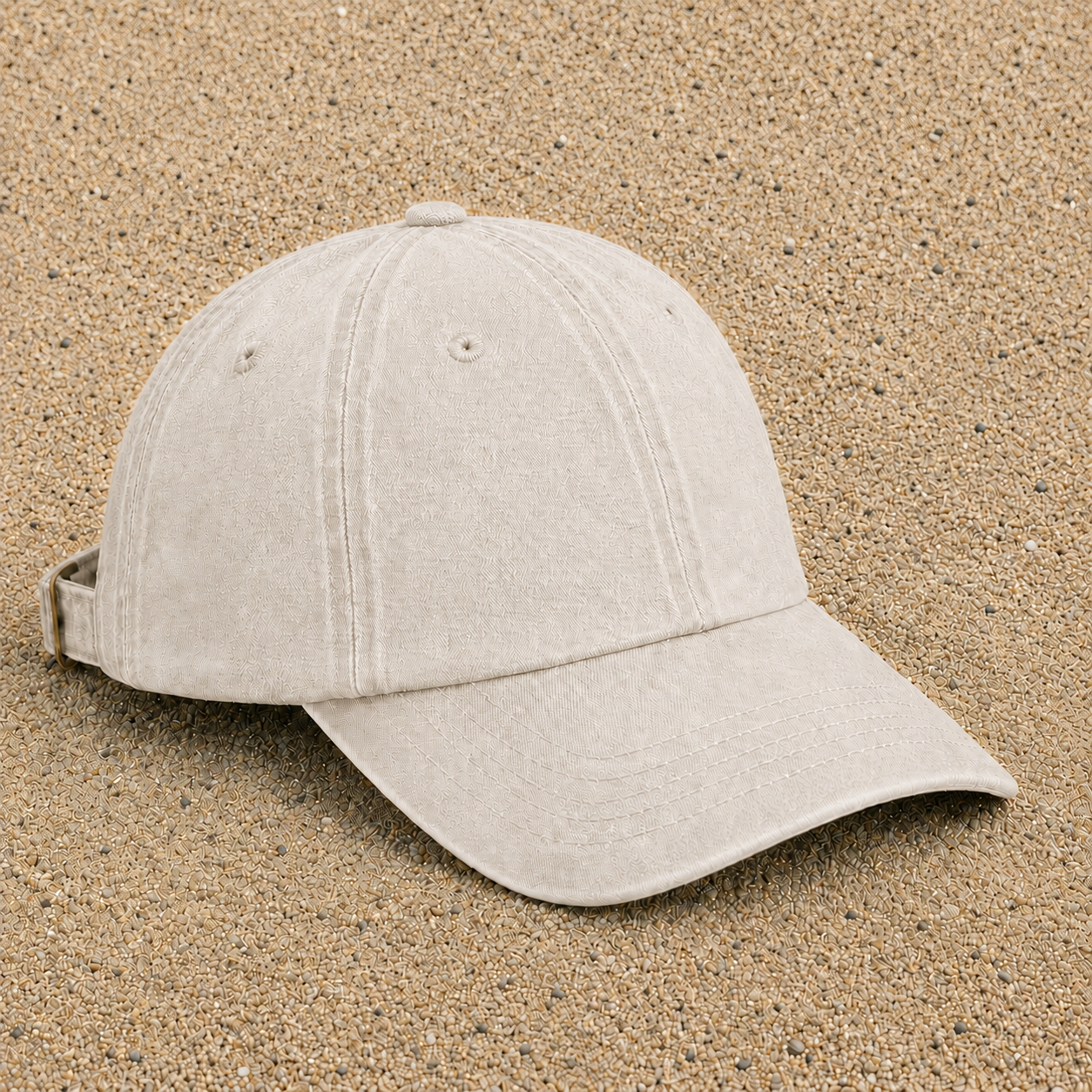 Casquette Beige clair délavé motif Tournesol patch 3 cm - image couleur 3