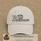 Image principale produit122grosBC - casquette Beige clair délavé avec visuel Vache message français 7 cm