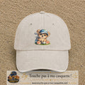 Image principale produit89grosBC - casquette Beige clair délavé avec visuel Ourson golf 7 cm