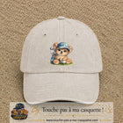 Image principale produit89grosBC - casquette Beige clair délavé avec visuel Ourson golf 7 cm