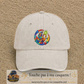 Image principale casquette Beige clair délavé avec motif Main créative 7 cm