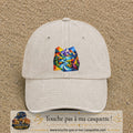 Image principale casquette Beige clair délavé avec motif Rivière de montagne 7 cm