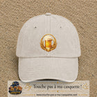 Casquette Beige clair délavé motif Chope de bière logo 7 cm