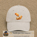 Casquette Beige clair délavé motif Travail du bois logo 7 cm
