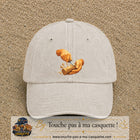 Casquette Beige clair délavé motif Travail du bois logo 7 cm