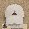 Image principale casquette Beige clair délavé avec motif Cratère fumant 7 cm