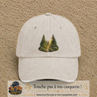Casquette Beige clair délavé motif Forêt de sapins logo 7 cm