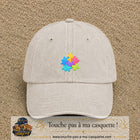Casquette Beige clair délavé motif Puzzle pop logo 5 cm