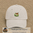Image principale casquette Beige clair délavé avec motif Papillon et lézard 5 cm