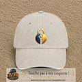 Image principale casquette Beige clair délavé avec motif Cadenas doré 7 cm
