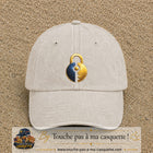 Image principale casquette Beige clair délavé avec motif Cadenas doré 7 cm
