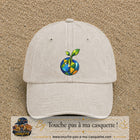 Image principale casquette Beige clair délavé avec motif Planète nature 7 cm