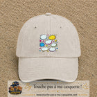 Casquette Beige clair délavé motif Bulles de bande dessinée logo 7 cm
