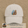 Image principale casquette Beige clair délavé avec motif Mousqueton de montagne 7 cm