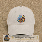 Image principale casquette Beige clair délavé avec motif Mousqueton de montagne 7 cm