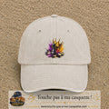 Image principale casquette Beige clair délavé avec motif Échecs couronnés 7 cm