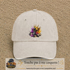 Image principale casquette Beige clair délavé avec motif Échecs couronnés 7 cm
