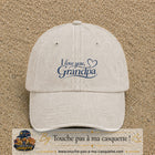 Casquette Beige clair délavé avec motif I Love You Grandpa en 5 cm – vue principale