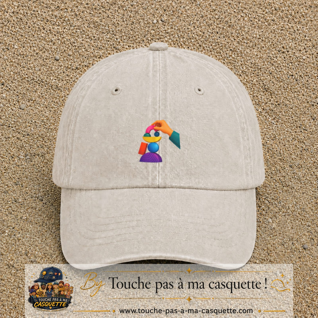 Image principale casquette Beige clair délavé avec motif Jeu d’équilibre 5 cm