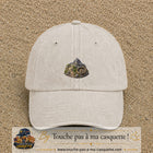 Image principale casquette Beige clair délavé avec motif Montagne et boussole 5 cm