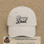 Casquette Beige clair délavé avec motif I Love You Dad en calligraphie en 7 cm – vue principale