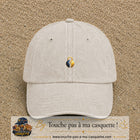 Image principale casquette Beige clair délavé avec motif Cadenas doré 3 cm