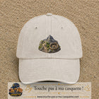 Image principale casquette Beige clair délavé avec motif Montagne et boussole 7 cm