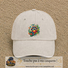 Casquette Beige clair délavé motif Patte cœur animal logo 7 cm