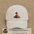 Image principale casquette Beige clair délavé avec motif Volcan en éruption 7 cm