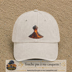 Image principale casquette Beige clair délavé avec motif Volcan en éruption 7 cm