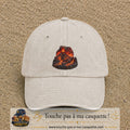 Image principale casquette Beige clair délavé avec motif Volcan de lave 7 cm