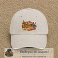 Casquette Beige clair délavé avec motif Je t’aime mon Papa et ses passions en 7 cm – vue principale