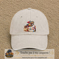 Image principale casquette Beige clair délavé avec motif Saut d’obstacles 7 cm