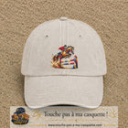 Image principale casquette Beige clair délavé avec motif Saut d’obstacles 7 cm