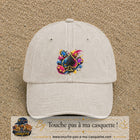 Casquette Beige clair délavé avec motif As de pique et jetons de poker en 7 cm – vue principale