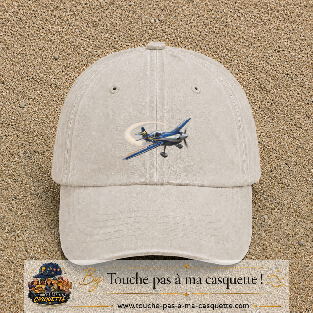 Image principale casquette Beige clair délavé avec motif Avion de voltige 5 cm