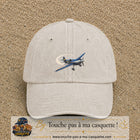Image principale casquette Beige clair délavé avec motif Avion de voltige 5 cm