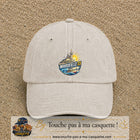 Casquette Beige clair délavé motif Marseille 13 logo 7 cm