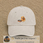 Image principale casquette Beige clair délavé avec motif Chien avec collier 5 cm