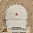 Casquette Beige clair délavé avec motif Chien et chat complices en 3 cm – vue principale