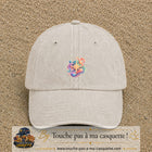 Image principale casquette Beige clair délavé avec motif Boussole cosmique 5 cm