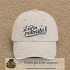 Casquette Beige clair délavé avec motif Enfin retraité en 7 cm – vue principale