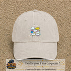 Casquette Beige clair délavé motif Bulles de bande dessinée logo 5 cm
