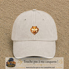 Casquette Beige clair délavé avec motif Hamster au gland dans un cœur en 5 cm – vue principale