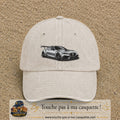 Casquette Beige clair délavé avec motif Voiture sportive en 5 cm – vue principale