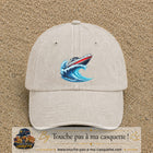 Casquette Beige clair délavé avec motif Bateau à moteur sur vague en 7 cm – vue principale